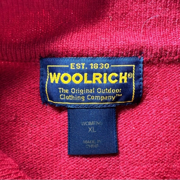Woolrich Sweater Vest Women's XL Ruby Red Lambswool Full Zip Holiday Winter Felt - Picture 4 of 8